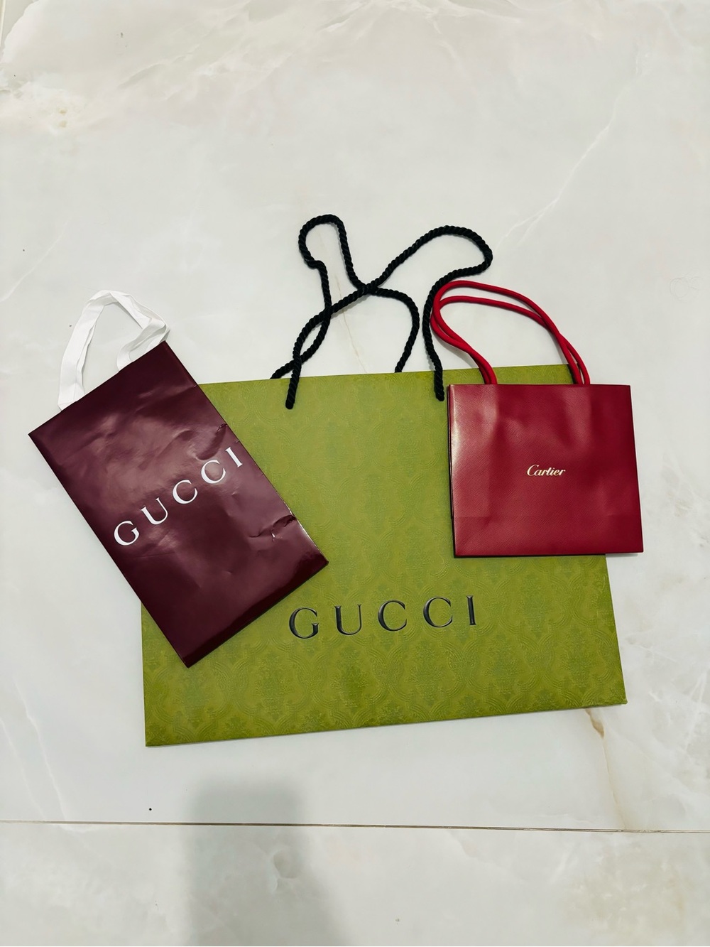 Gucci Green and Red paper gift bags